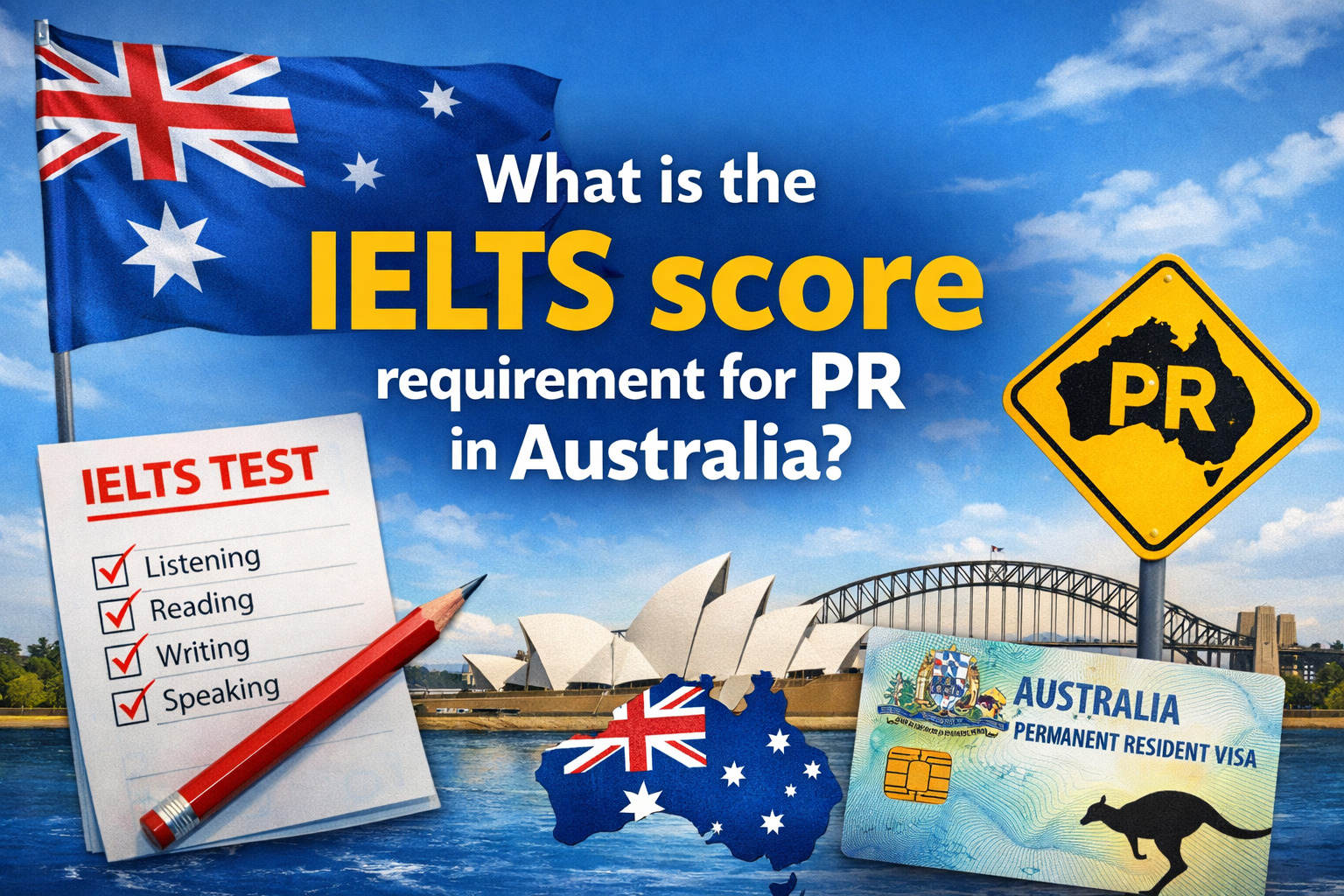 What is the IELTS score requirement for PR in Australia?
