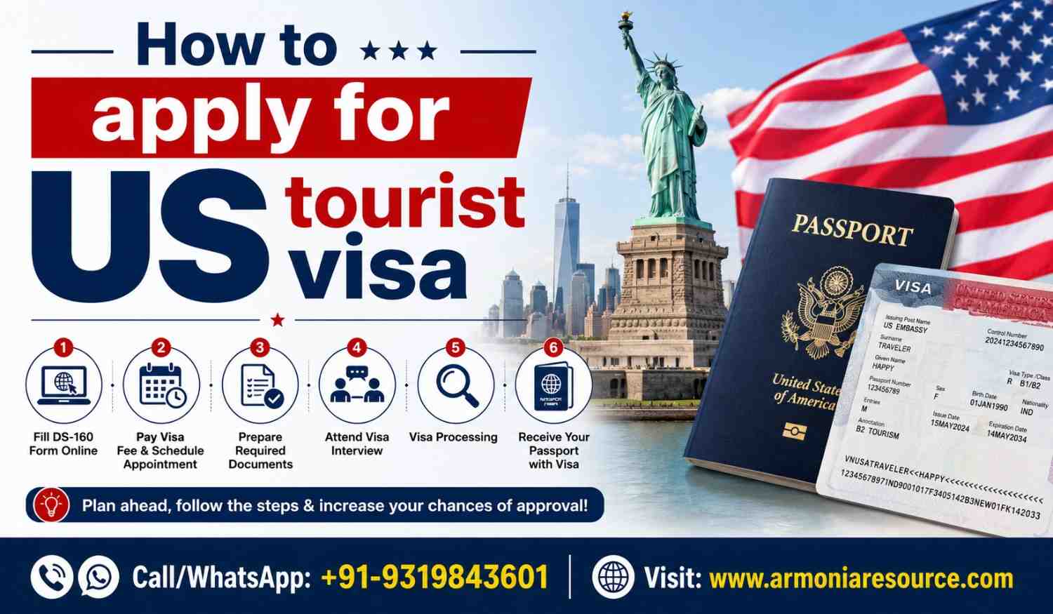 How to apply for US tourist visa