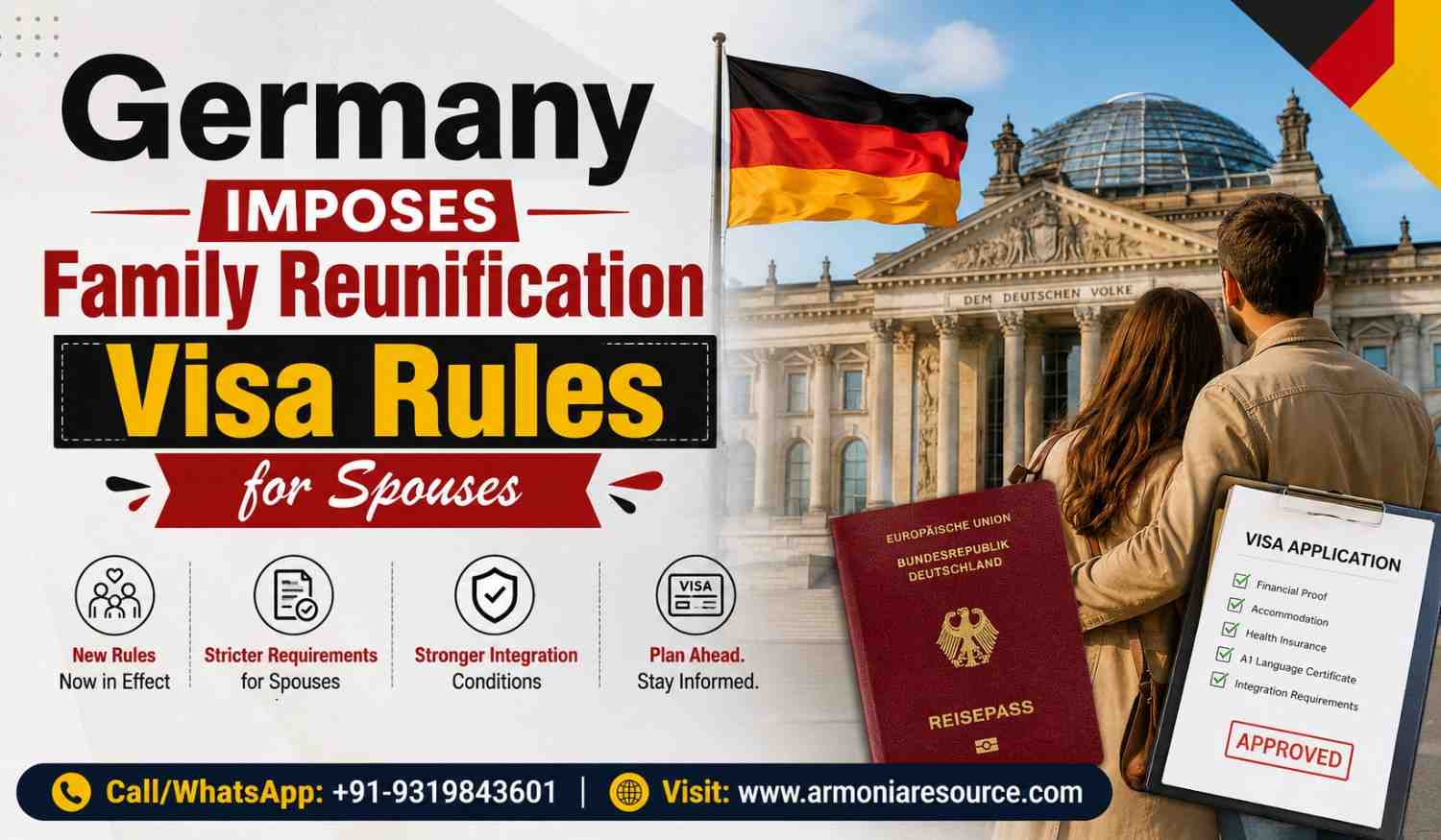 Germany imposes family reunification visa rules for spouses